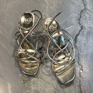 Jennifer Lopez Silver Strappy Heels